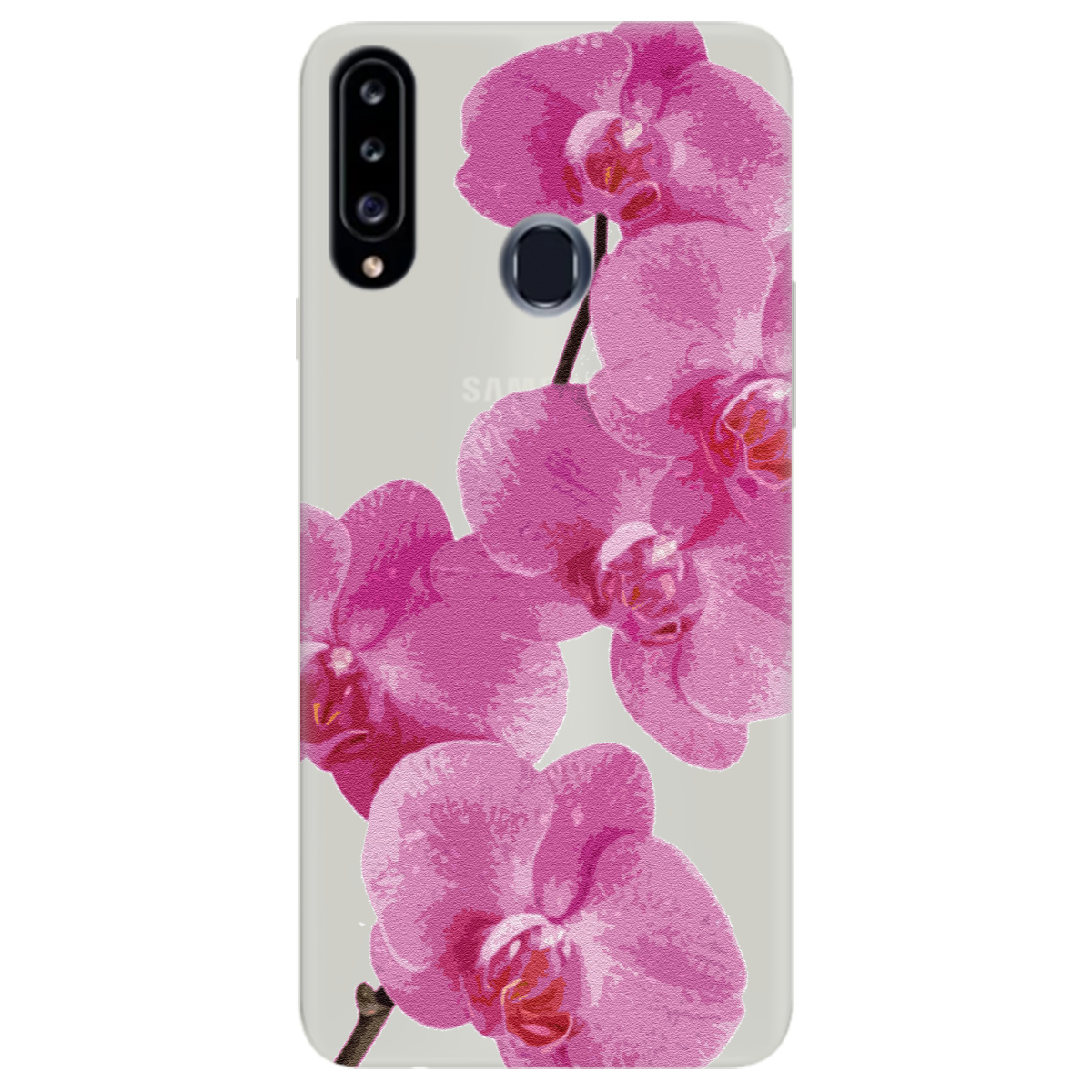 Чехол для Samsung Galaxy A20s полупрозрачный матовый soft touch Розовый шарм - фото 1 - Чехлы для телефонов