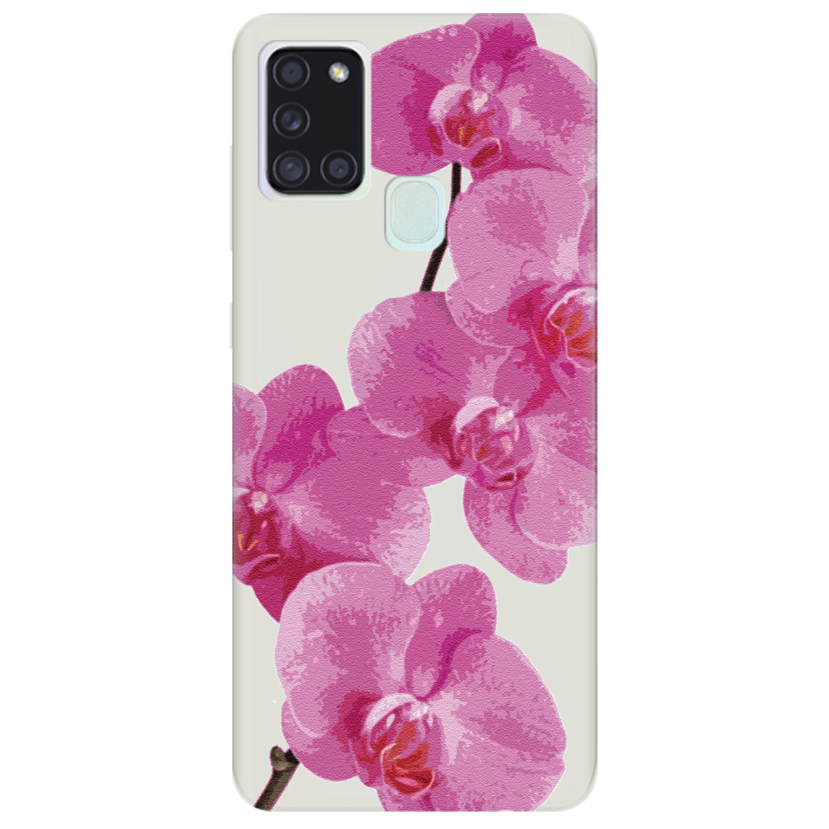 Чехол для Samsung Galaxy A21s полупрозрачный матовый soft touch Розовый шарм - фото 1 - Чехлы для телефонов