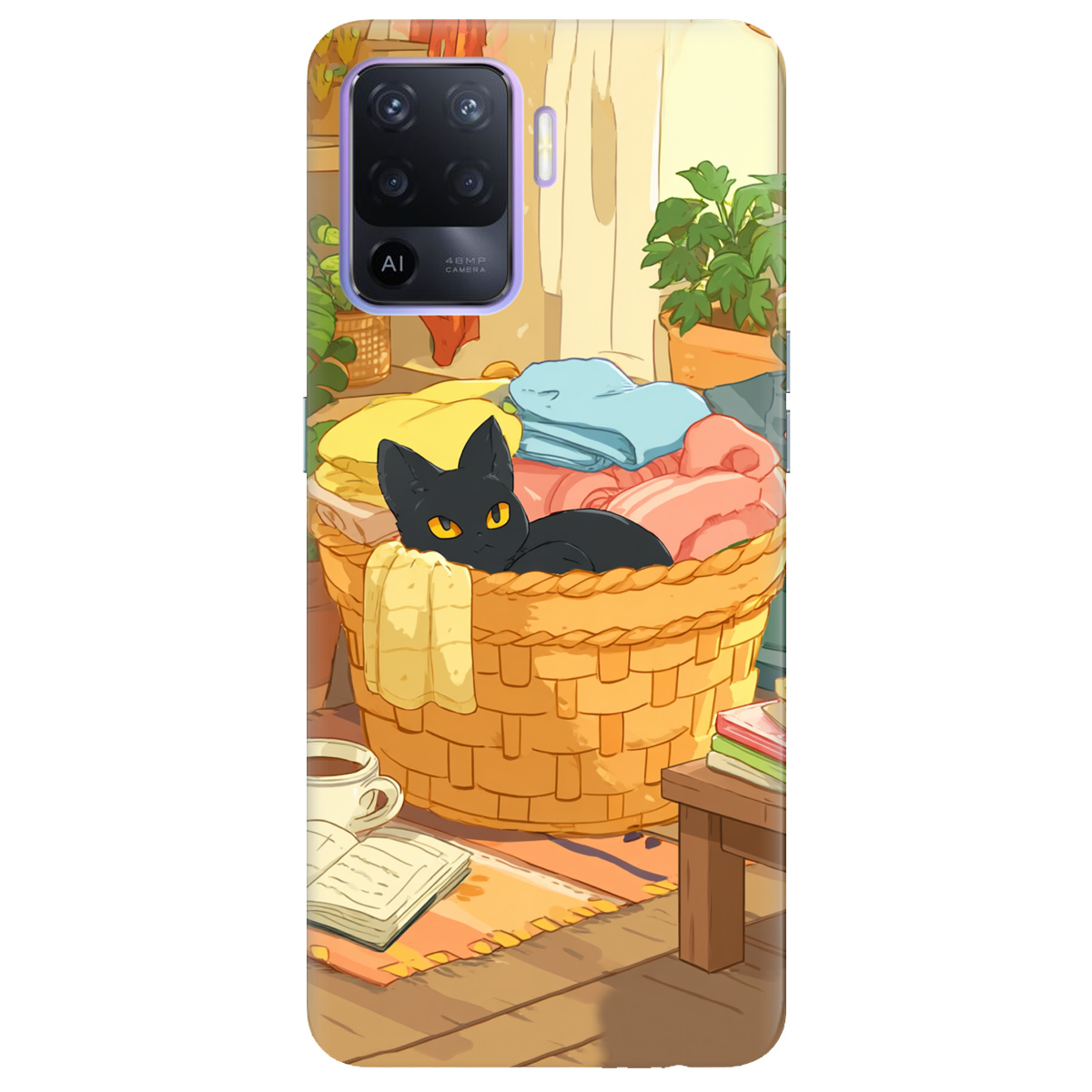 Чохол для Oppo Reno 5 Lite Затишок у кошику - фото 1 - Чохли для телефонів