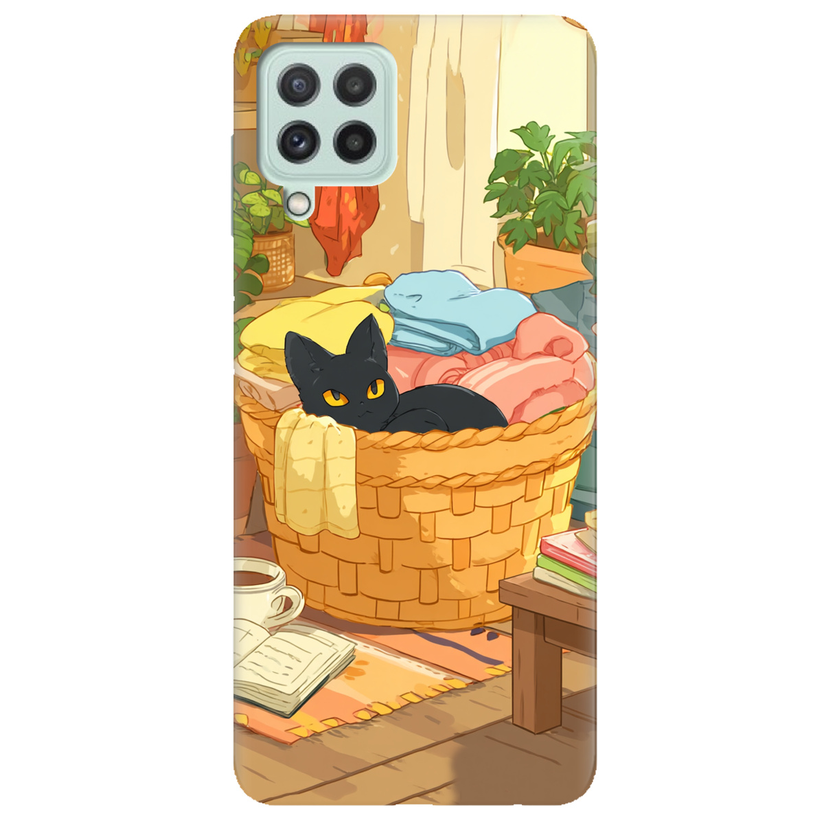Чехол для Samsung Galaxy A22 4G Уют в корзине - фото 1 - Чехлы для телефонов