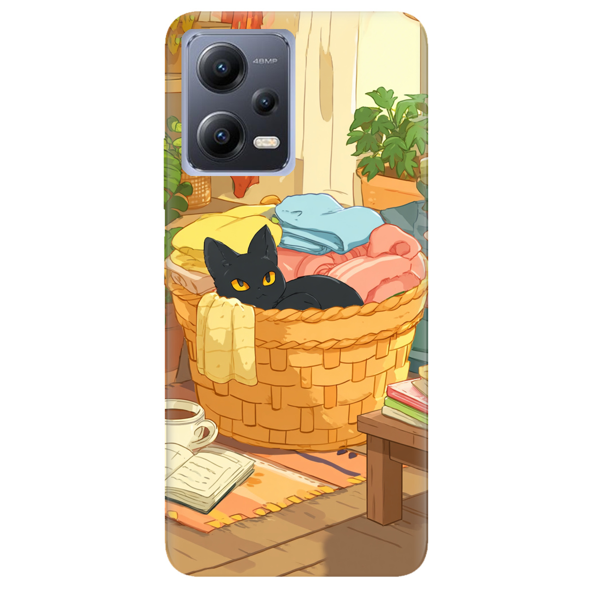 Чохол для Xiaomi Redmi Note 12 5G Затишок у кошику - фото 1 Чохол для Xiaomi Redmi Note 12 5G Затишок у кошику - фото 1 - Чохли для телефонів