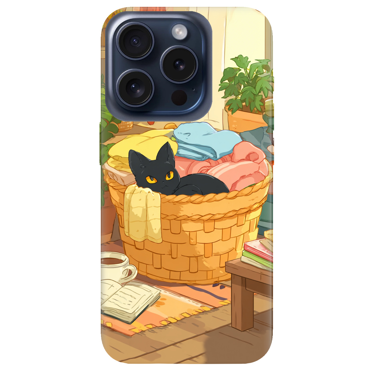 Чохол для Apple iPhone 15 Pro Затишок у кошику - фото 1 - Чохли для телефонів