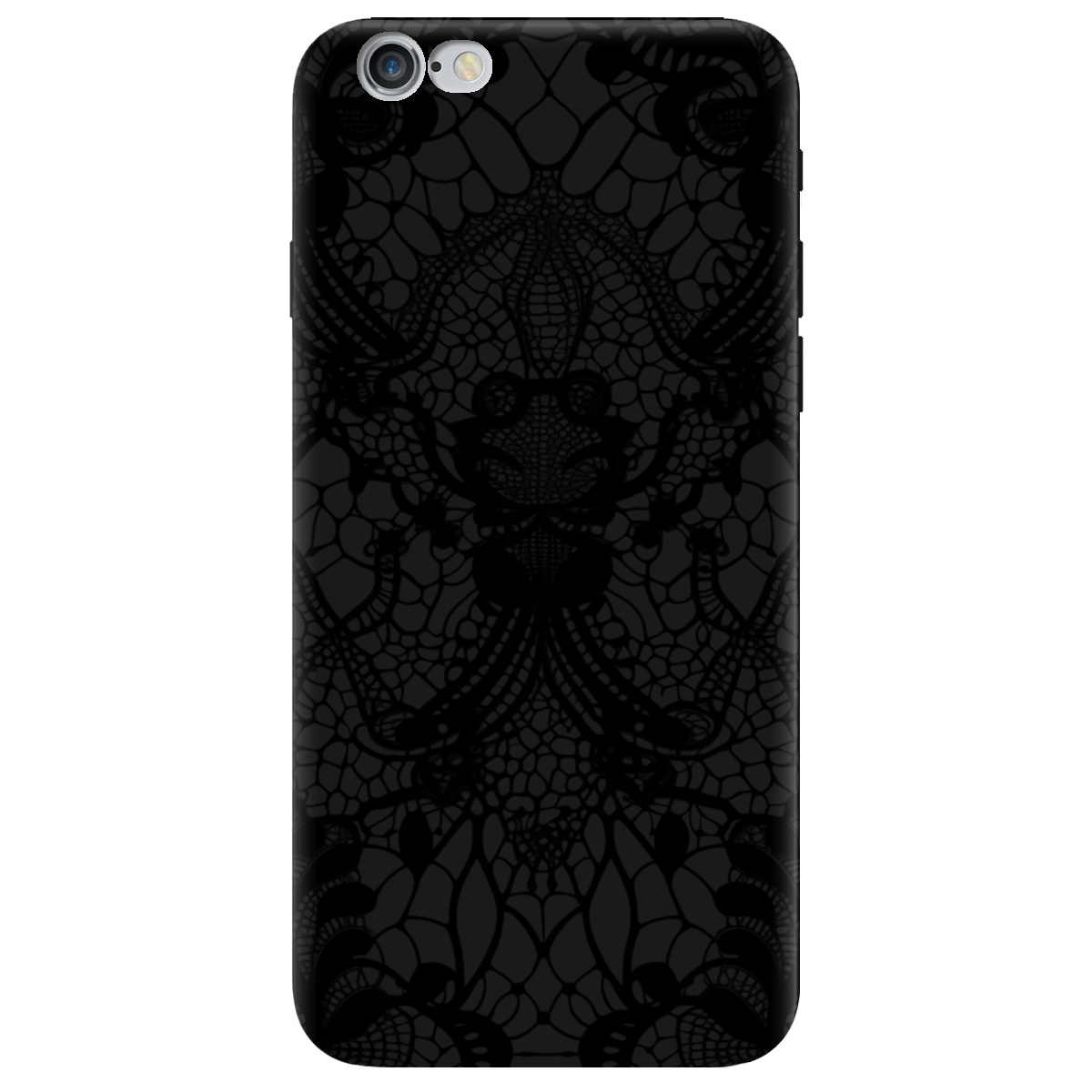Чохол для Apple iPhone 6/6S чорний матовий soft touch Чорне мереживо - фото 1 - Чохли для телефонів