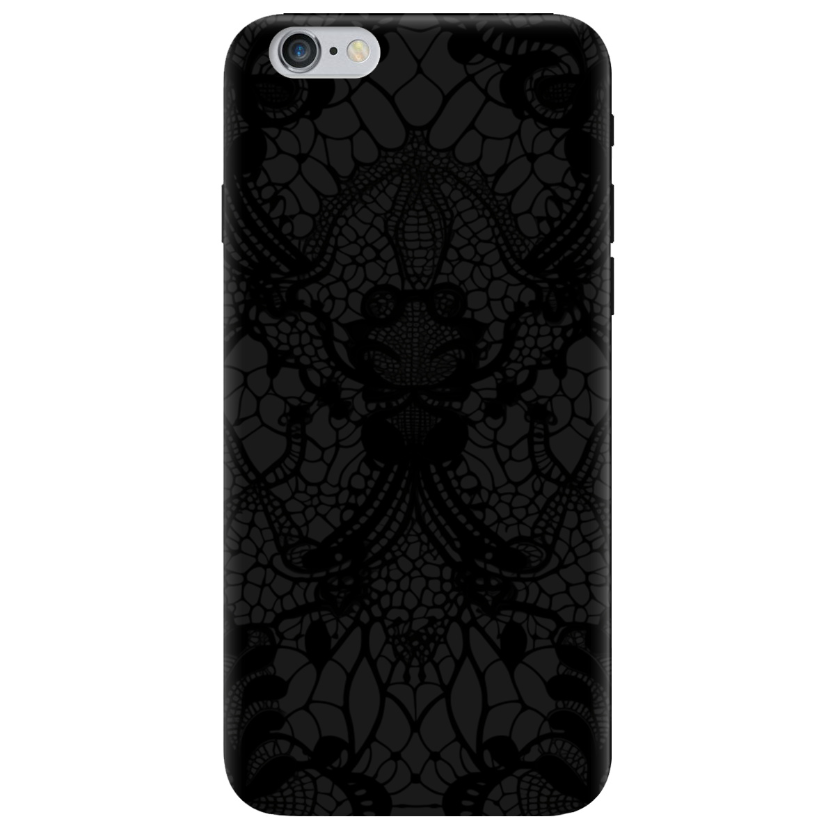 Чохол для Apple iPhone 6 Plus / 6S Plus чорний матовий soft touch Чорне мереживо - фото 1 - Чохли для телефонів