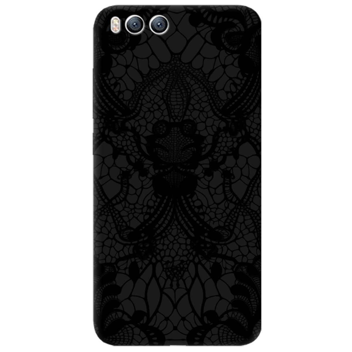 Чохол для Xiaomi Mi 6 чорний матовий soft touch Чорне мереживо - фото 1 - Чохли для телефонів