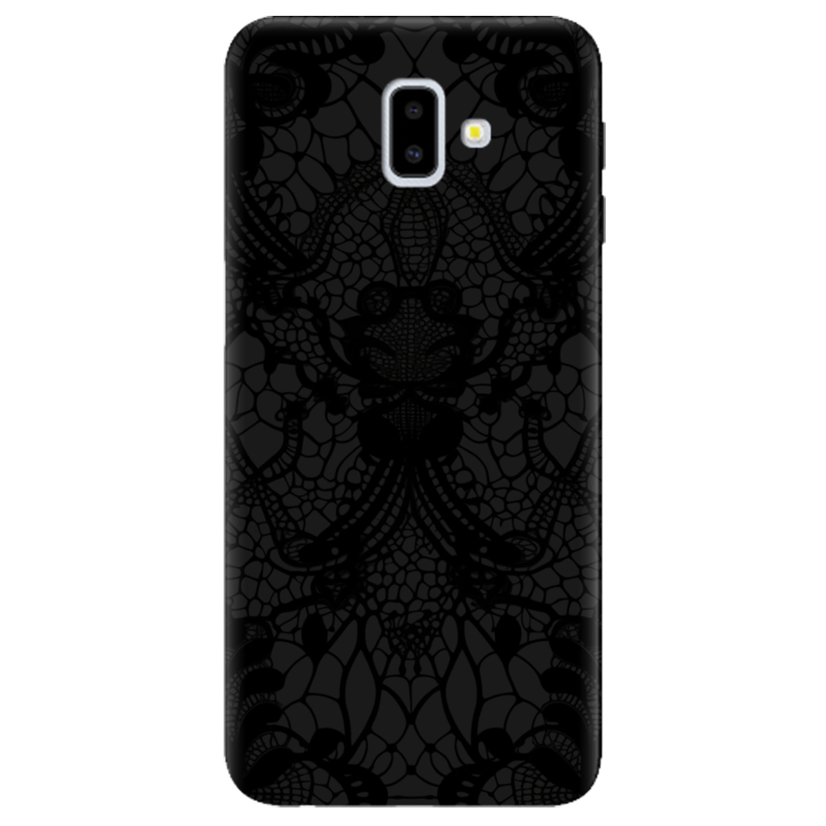 Чохол для Samsung Galaxy J6 Plus 2018 чорний матовий soft touch Чорне мереживо - фото 1 - Чохли для телефонів