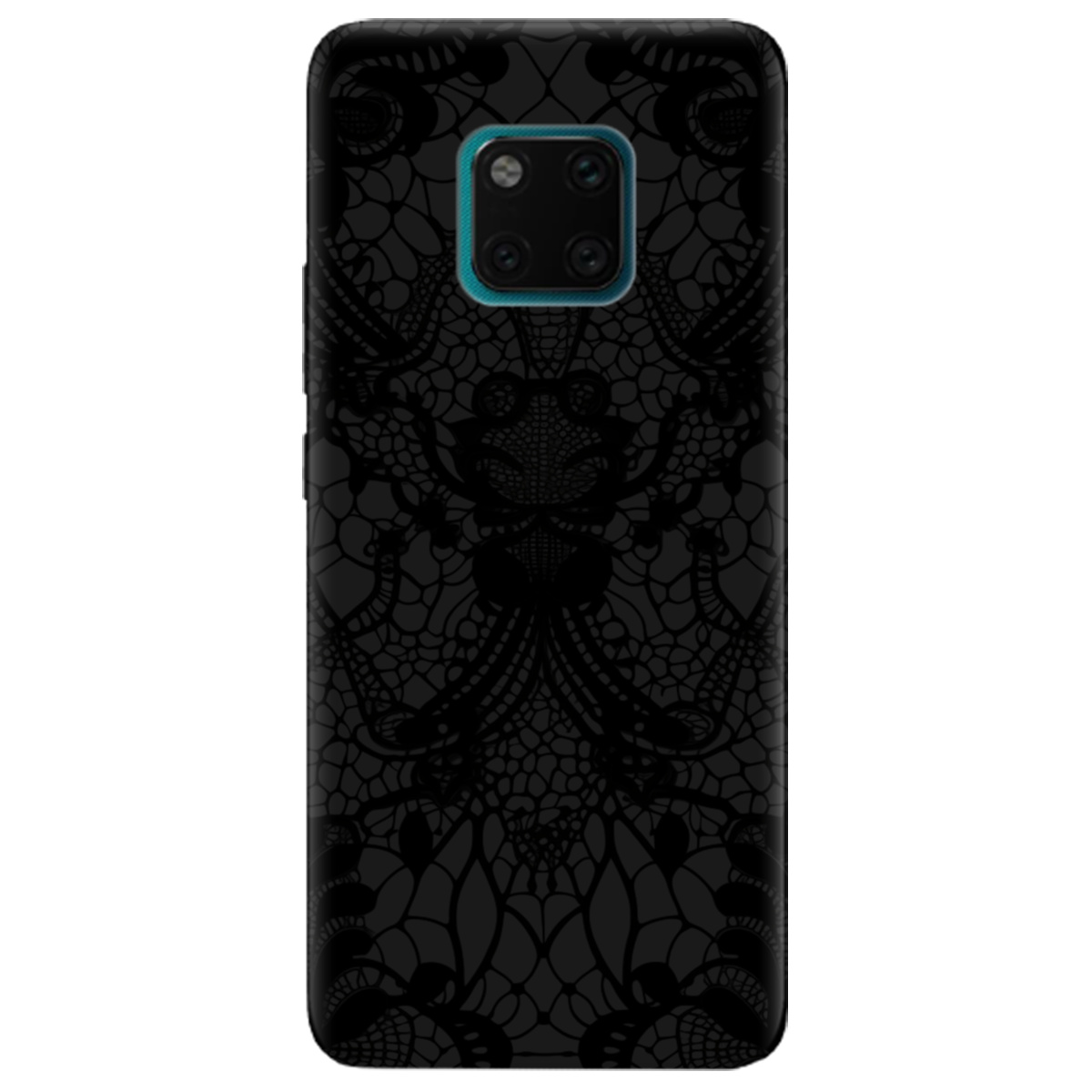 Чехол для Huawei Mate 20 Pro черный матовый soft touch Черное кружево - фото 1 - Чехлы для телефонов