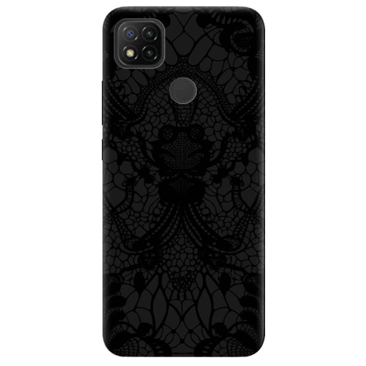 Чохол для Xiaomi Redmi 9C чорний матовий soft touch Чорне мереживо - фото 1 Чохол для Xiaomi Redmi 9C чорний матовий soft touch Чорне мереживо - фото 1 - Чохли для телефонів