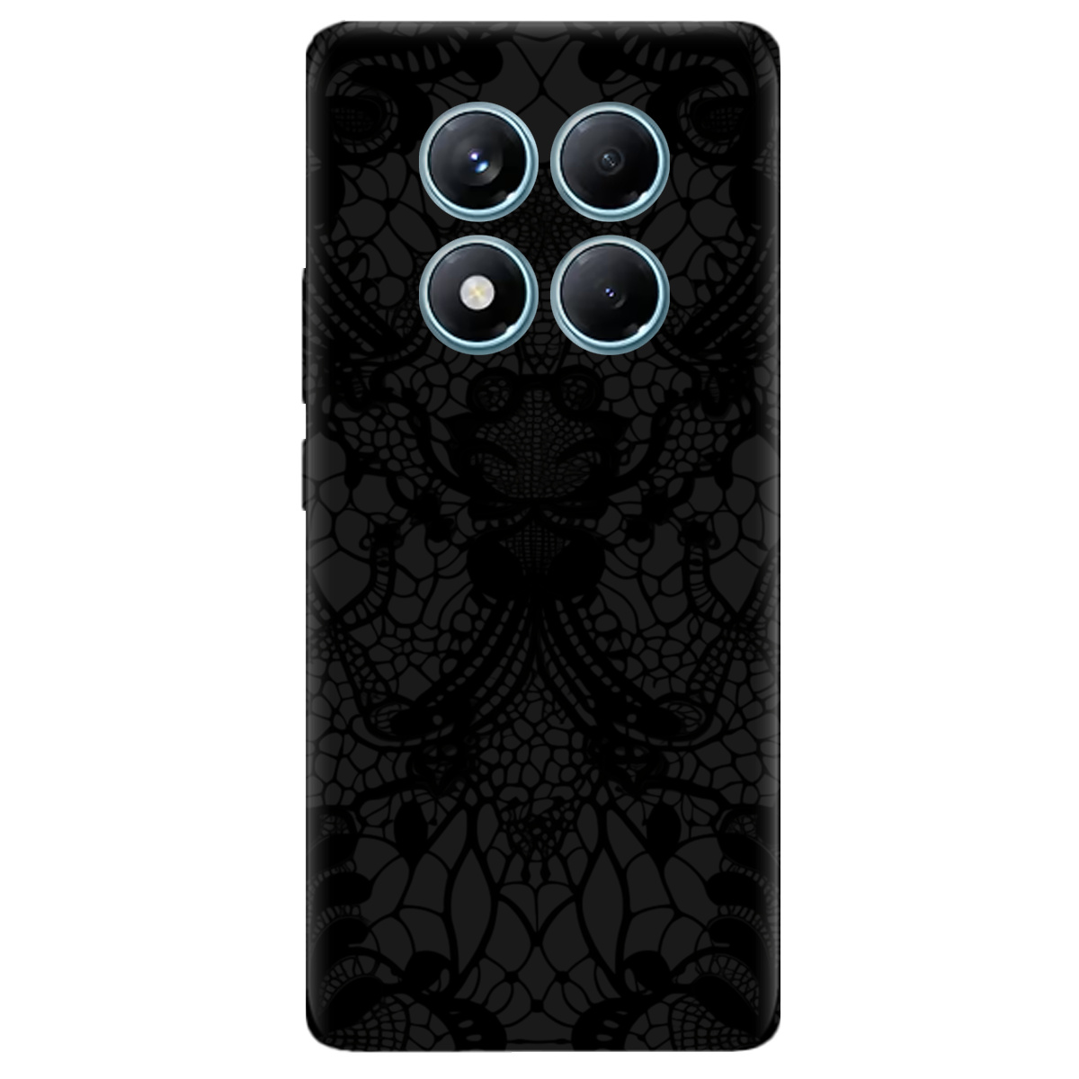 Чохол для Xiaomi Redmi Note 14 Pro 4G чорний матовий soft touch Чорне мереживо - фото 1 Чохол для Xiaomi Redmi Note 14 Pro 4G чорний матовий soft touch Чорне мереживо - фото 1 - Чохли для телефонів