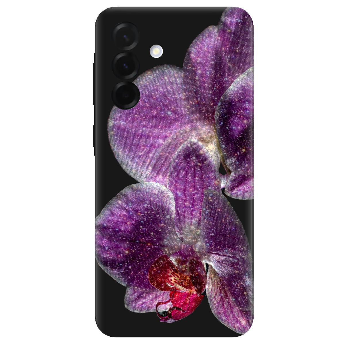 Чохол для Samsung Galaxy A36 чорний матовий soft touch Чарівна орхідея - фото 1 - Чохли для телефонів
