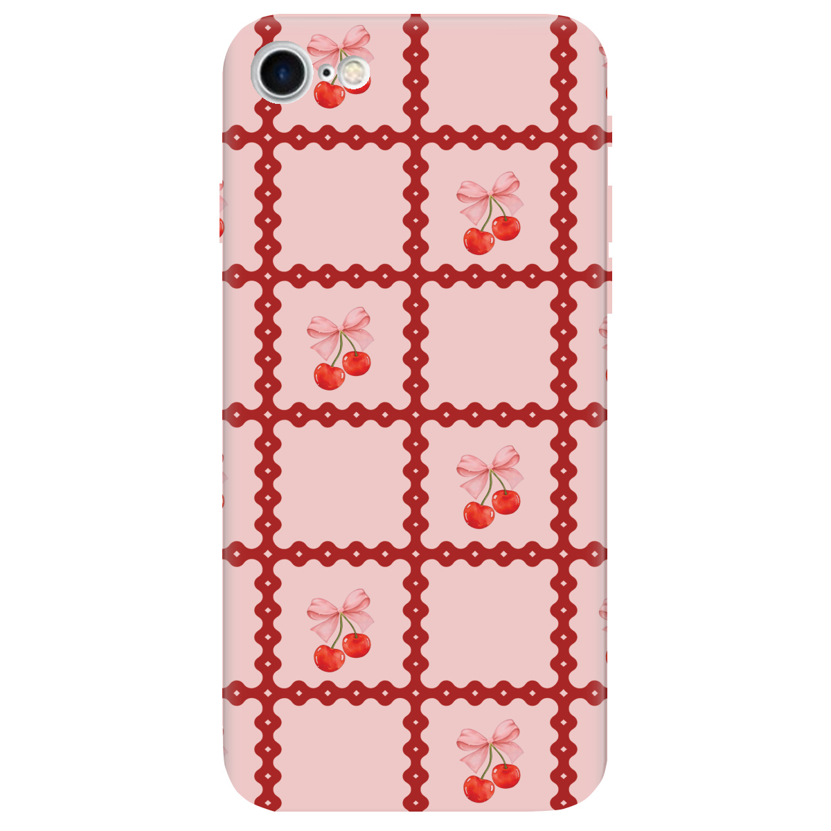 Чехол для Apple iPhone 7 Вишни в сетке - фото 1 - Чехлы для телефонов