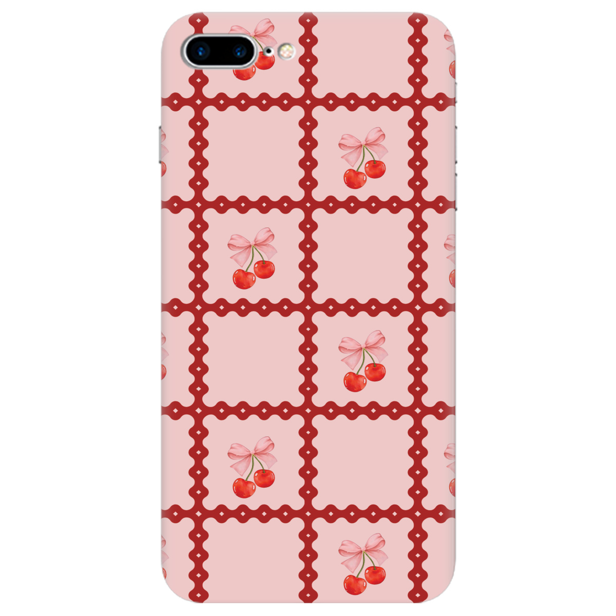 Чохол для Apple iPhone 7 Plus Вишні у сітці - фото 1 - Чохли для телефонів
