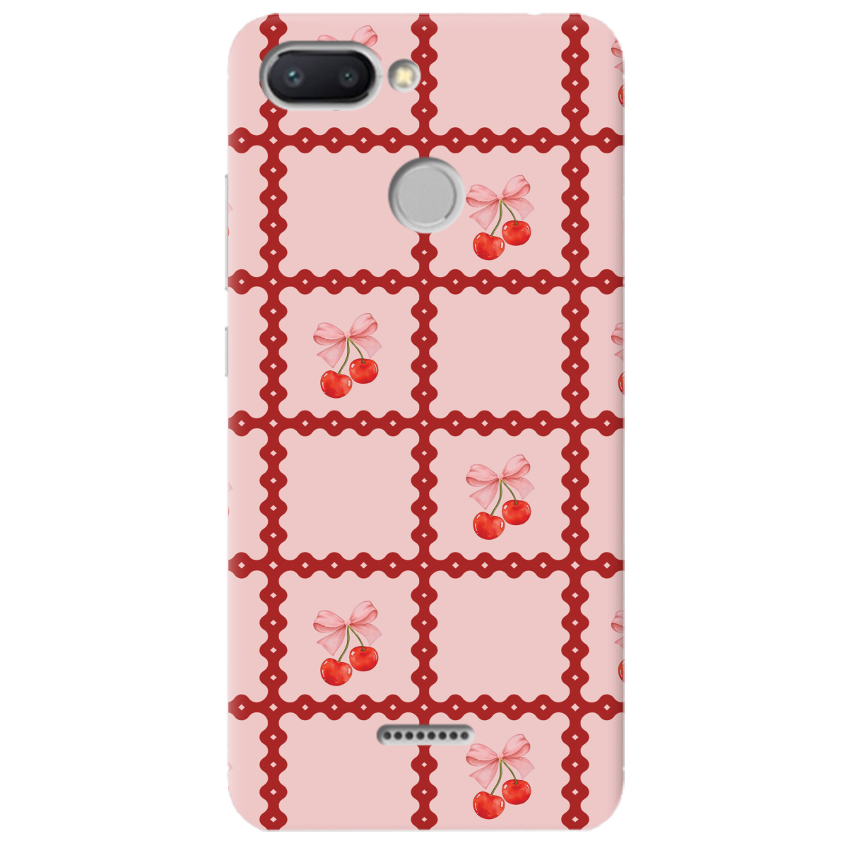 Чехол для Xiaomi Redmi 6 Вишни в сетке - фото 1 - Чехлы для телефонов