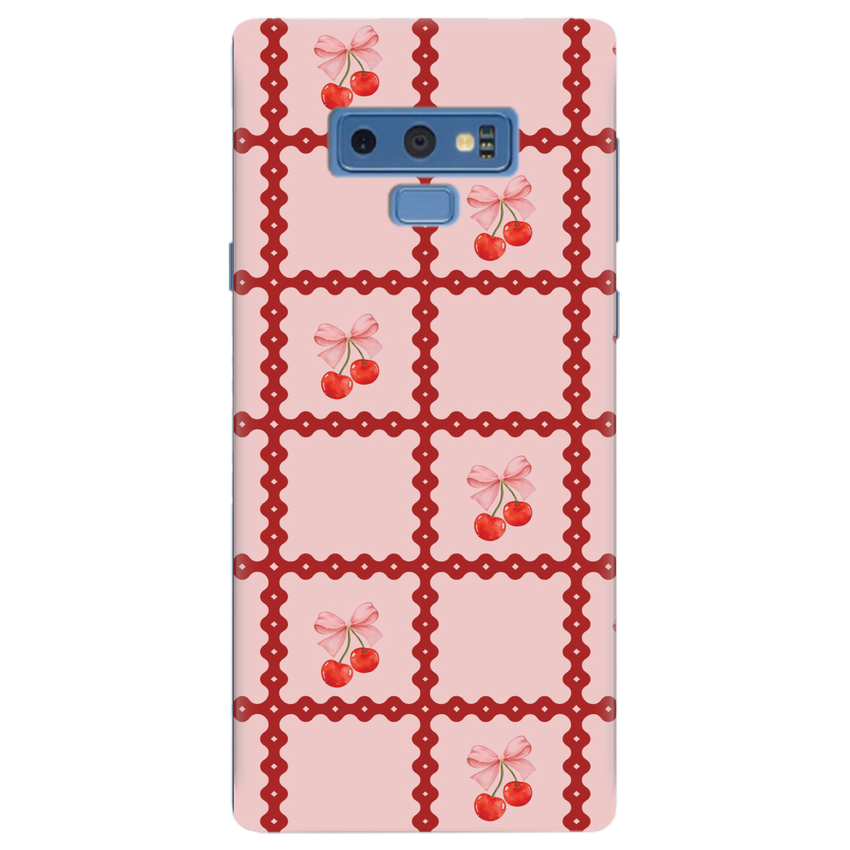 Чехол для Samsung Galaxy Note 9 Вишни в сетке - фото 1 - Чехлы для телефонов