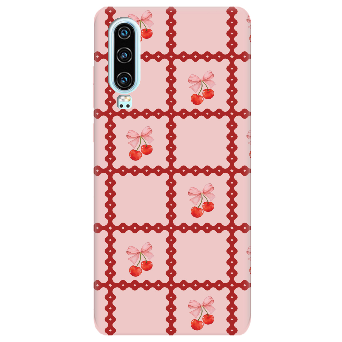 Чохол для Huawei P30 Вишні у сітці - фото 1 - Чохли для телефонів