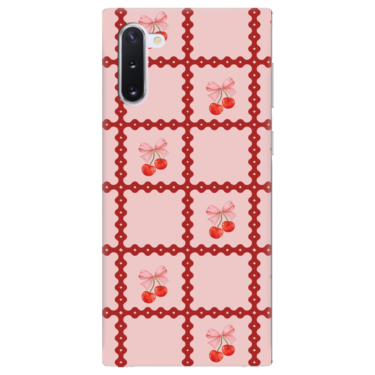 Чехол для Samsung Galaxy Note 10 Вишни в сетке - фото 1 - Чехлы для телефонов