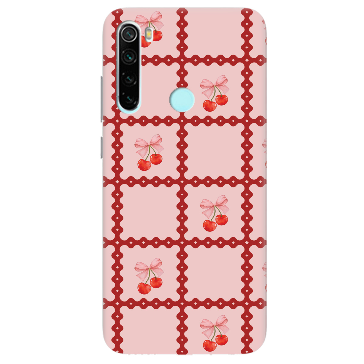 Чохол для Xiaomi Redmi Note 8T Вишні у сітці - фото 1 Чохол для Xiaomi Redmi Note 8T Вишні у сітці - фото 1 - Чохли для телефонів