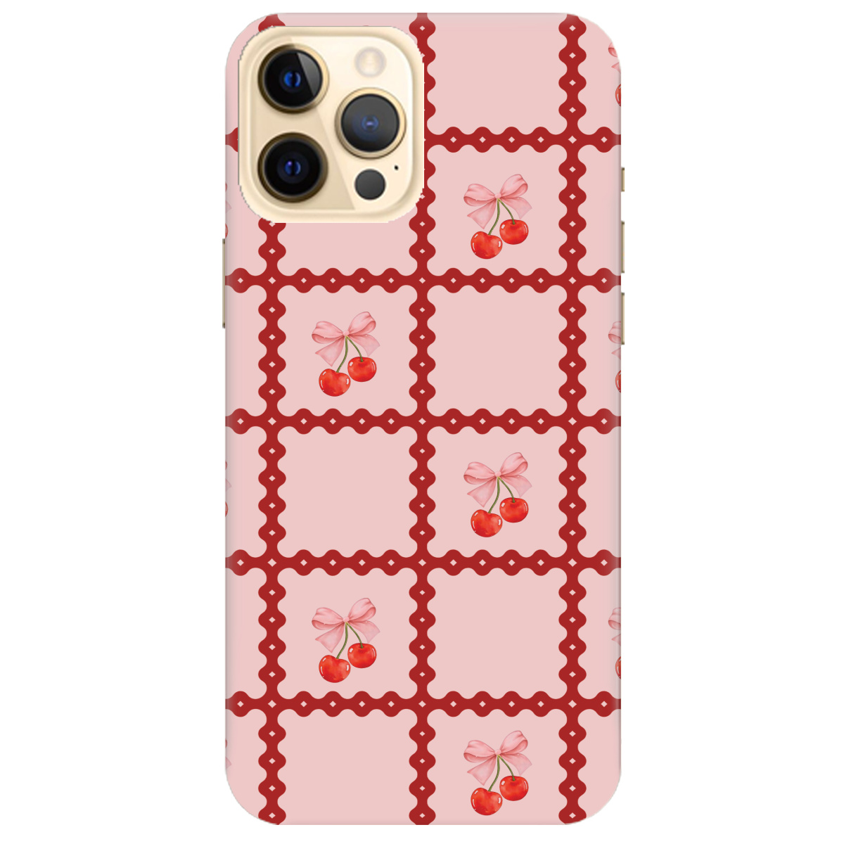 Чохол для Apple iPhone 12 Pro Вишні у сітці - фото 1 - Чохли для телефонів