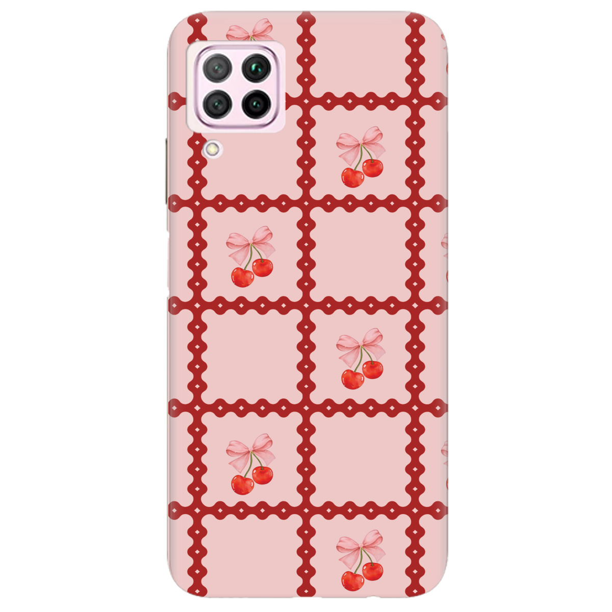 Чехол для Huawei P40 Lite Вишни в сетке - фото 1 - Чехлы для телефонов