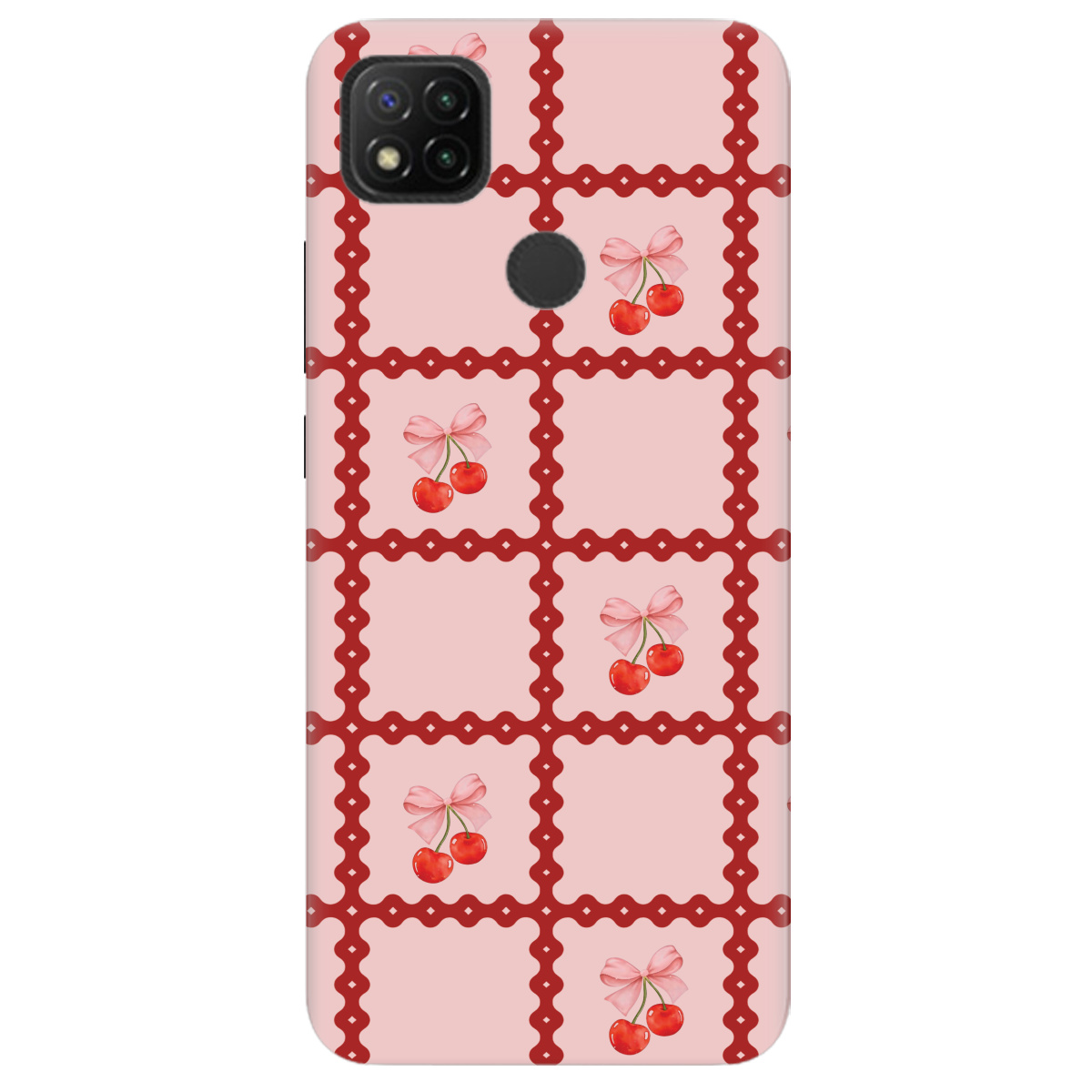 Чехол для Xiaomi Redmi 9C Вишни в сетке - фото 1 - Чехлы для телефонов