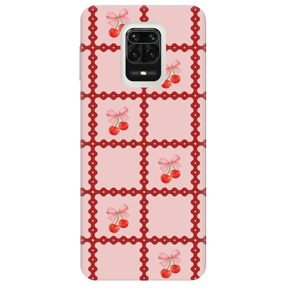 Чехол для Xiaomi Redmi Note 9s Вишни в сетке - фото 1 - Чехлы для телефонов