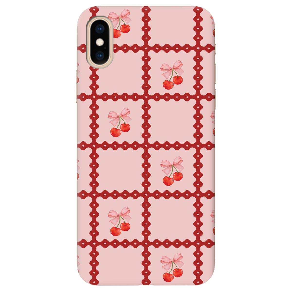 Чехол для Apple iPhone XS Max Вишни в сетке - фото 1 - Чехлы для телефонов