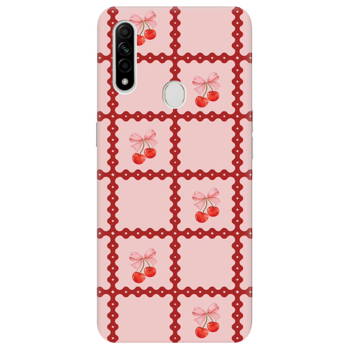 Чехол для Oppo A31 Вишни в сетке - фото 1 - Чехлы для телефонов