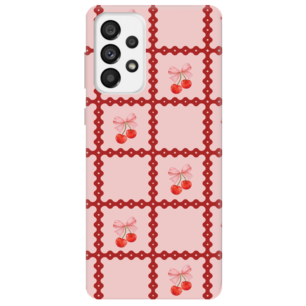 Чехол для Samsung Galaxy A73 Вишни в сетке - фото 1 - Чехлы для телефонов