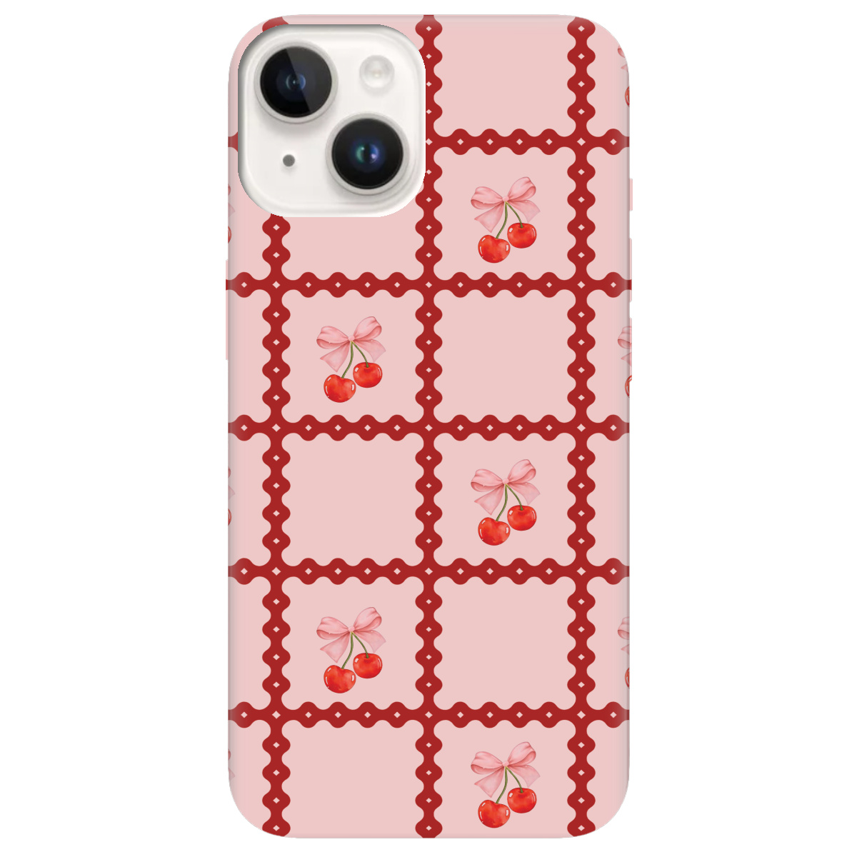 Чохол для Apple iPhone 14 Plus Вишні у сітці - фото 1 - Чохли для телефонів
