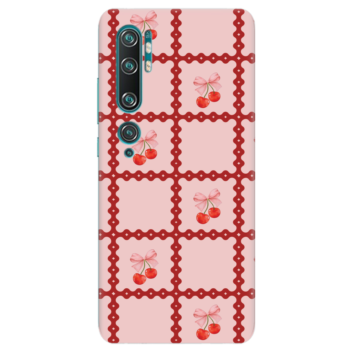 Чохол для Xiaomi Mi Note 10 Pro Вишні у сітці - фото 1 - Чохли для телефонів