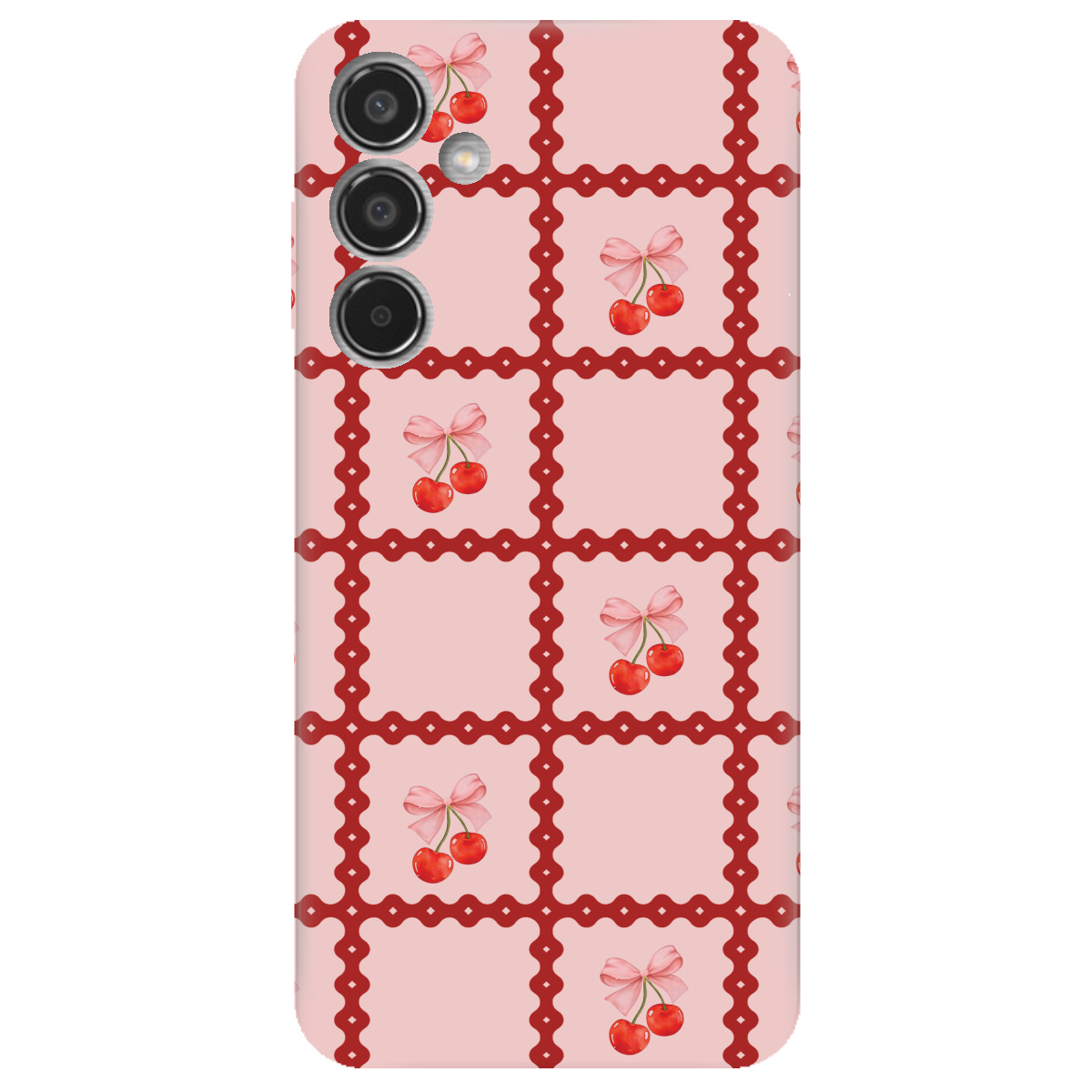 Чехол для Samsung Galaxy M35 5G Вишни в сетке - фото 1 - Чехлы для телефонов