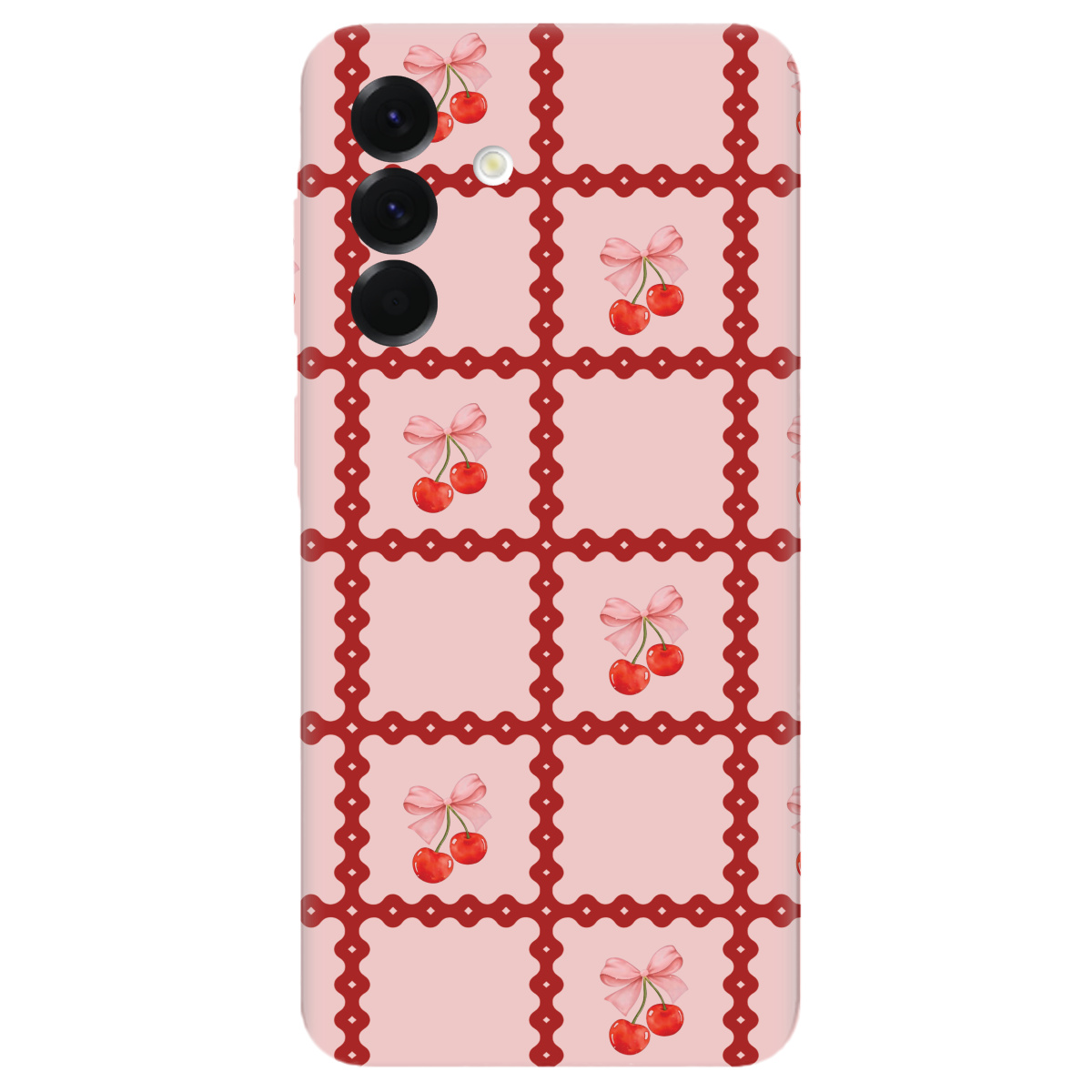 Чохол для Samsung Galaxy A56 5G Вишні у сітці - фото 1 - Чохли для телефонів