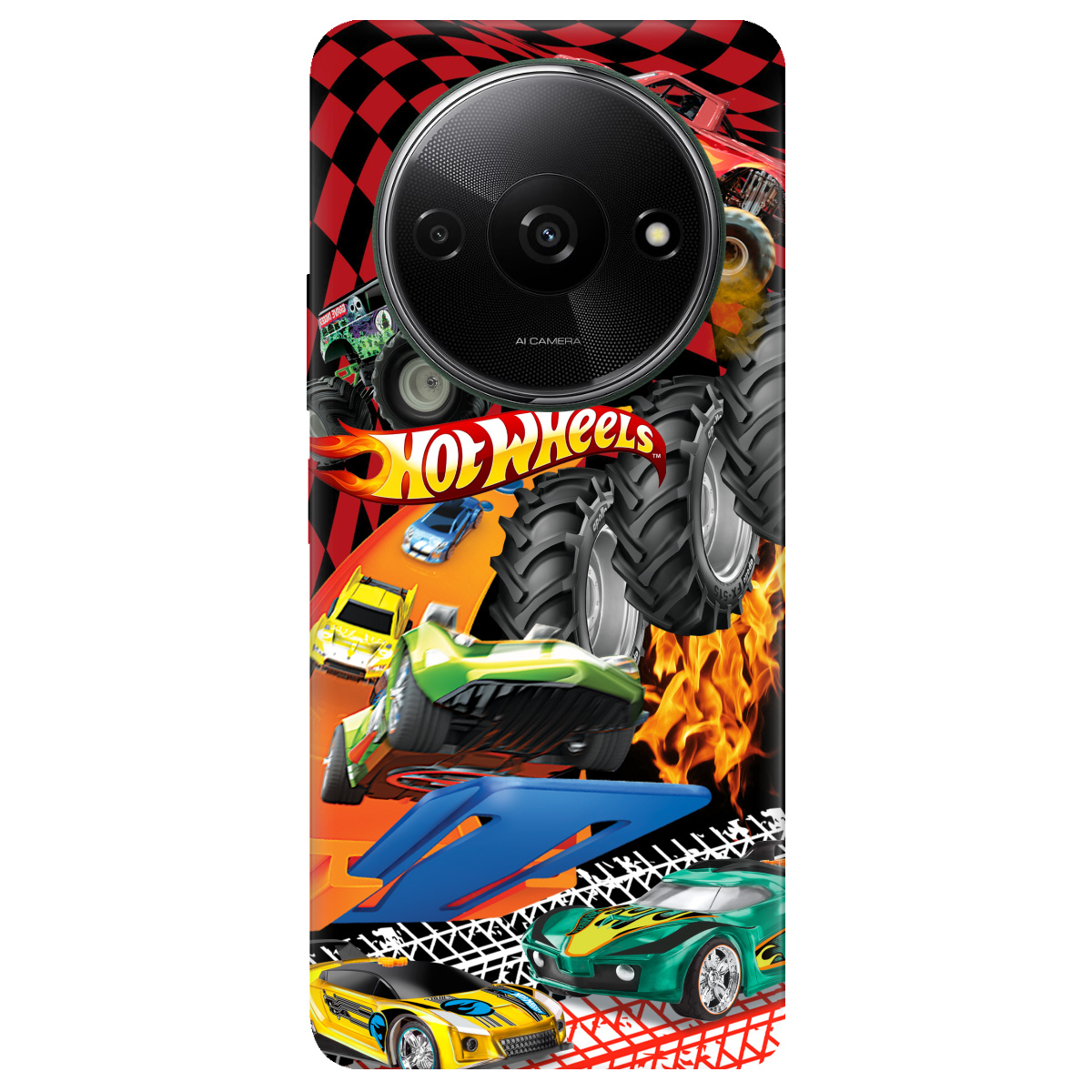 Чохол для Xiaomi Redmi A3 прозорий Hot Wheels - фото 1 - Чохли для телефонів
