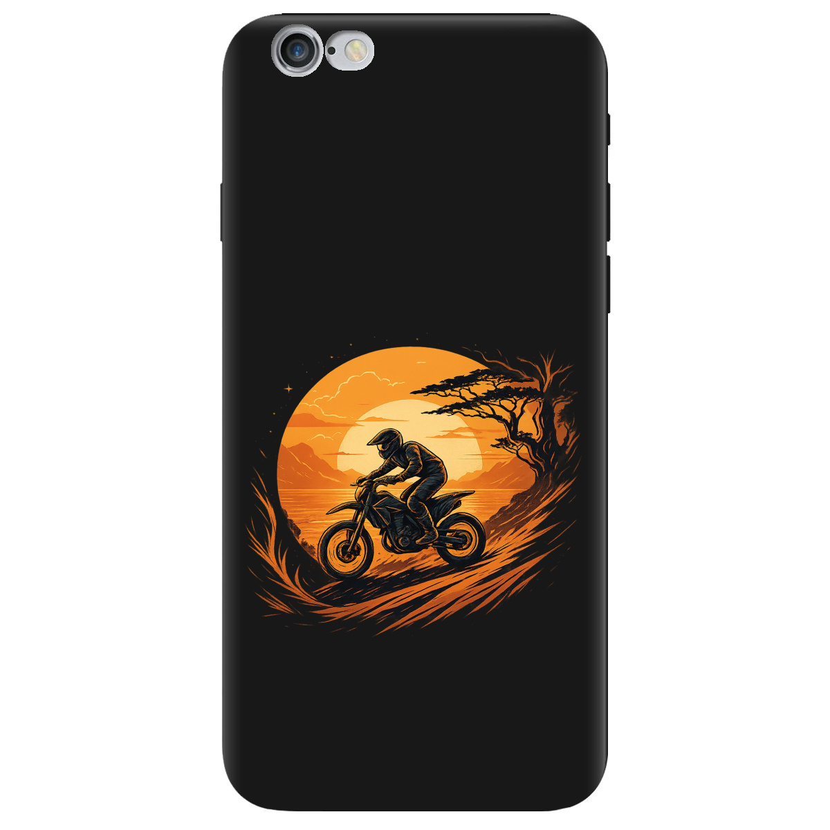 Чехол для Apple iPhone 6 / 6S черный матовый soft touch БайкПуть - фото 1 - Чехлы для телефонов