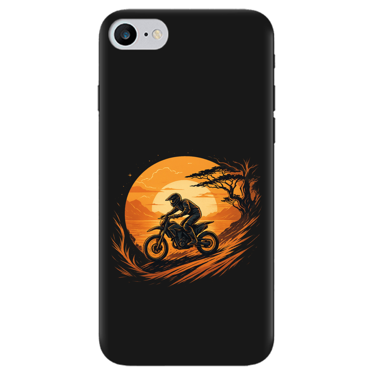 Чехол для Apple iPhone 7 черный матовый soft touch БайкПуть - фото 1 Чехол для Apple iPhone 7 черный матовый soft touch БайкПуть - фото 1 - Чехлы для телефонов