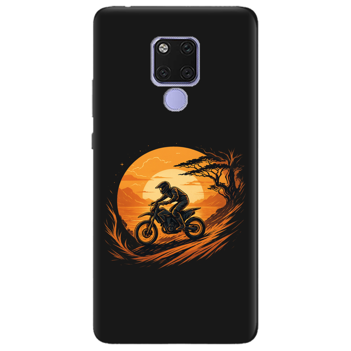 Чехол для Huawei Mate 20 черный матовый soft touch БайкПуть - фото 1 - Чехлы для телефонов