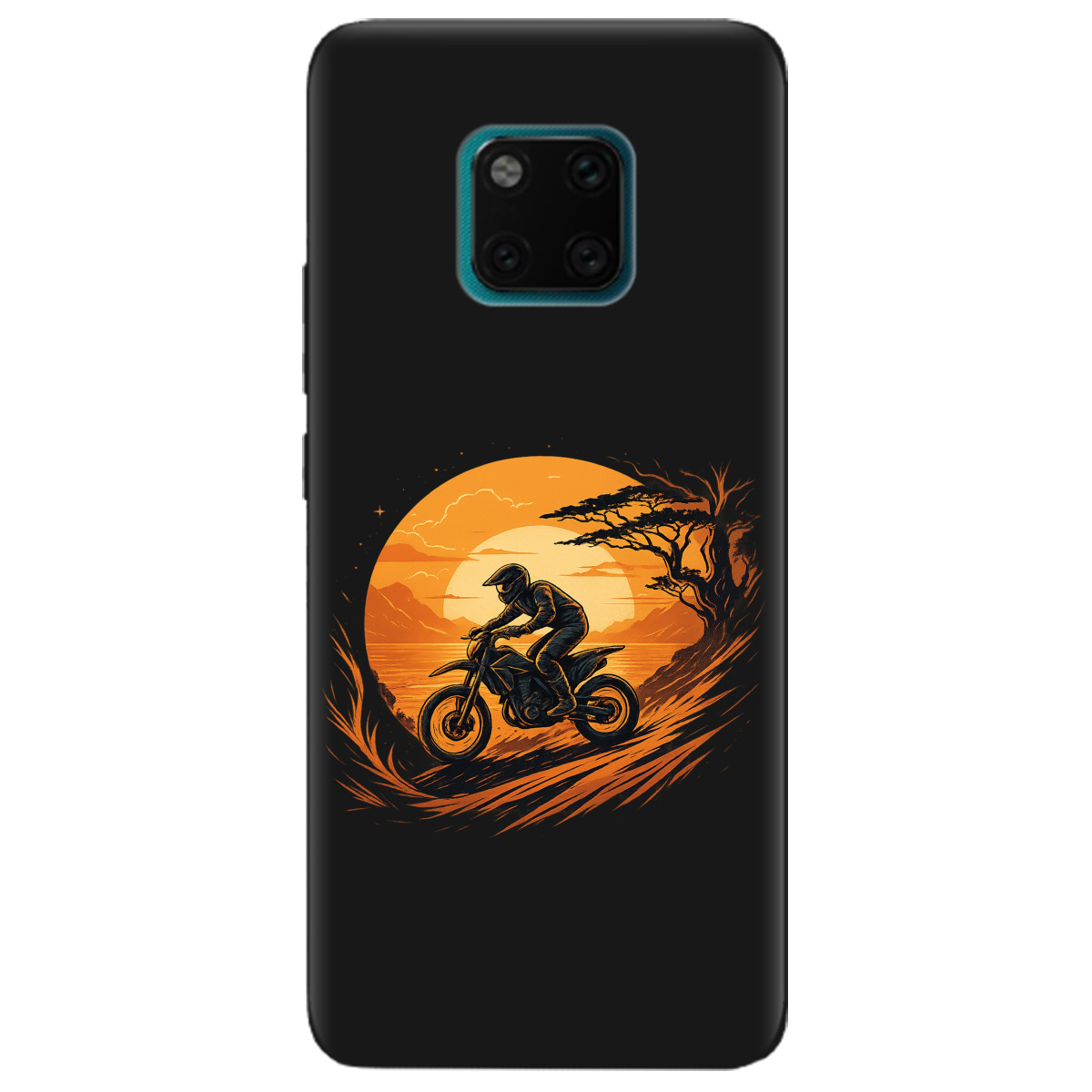 Чехол для Huawei Mate 20 Pro черный матовый soft touch БайкПуть - фото 1 - Чехлы для телефонов