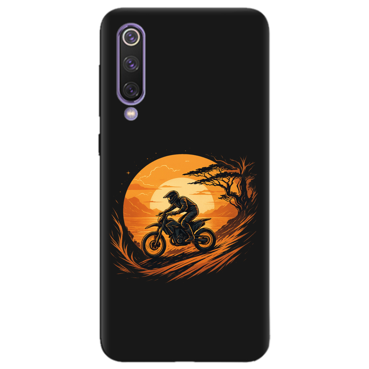 Чехол для Xiaomi Mi 9 SE черный матовый soft touch БайкПуть - фото 1 - Чехлы для телефонов