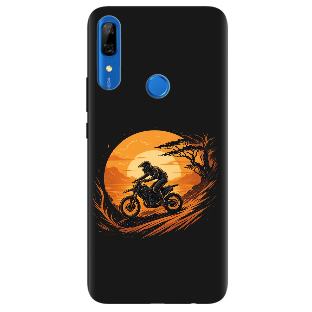 Чохол для Huawei P Smart Z чорний матовий soft touch БайкШлях - фото 1 - Чохли для телефонів