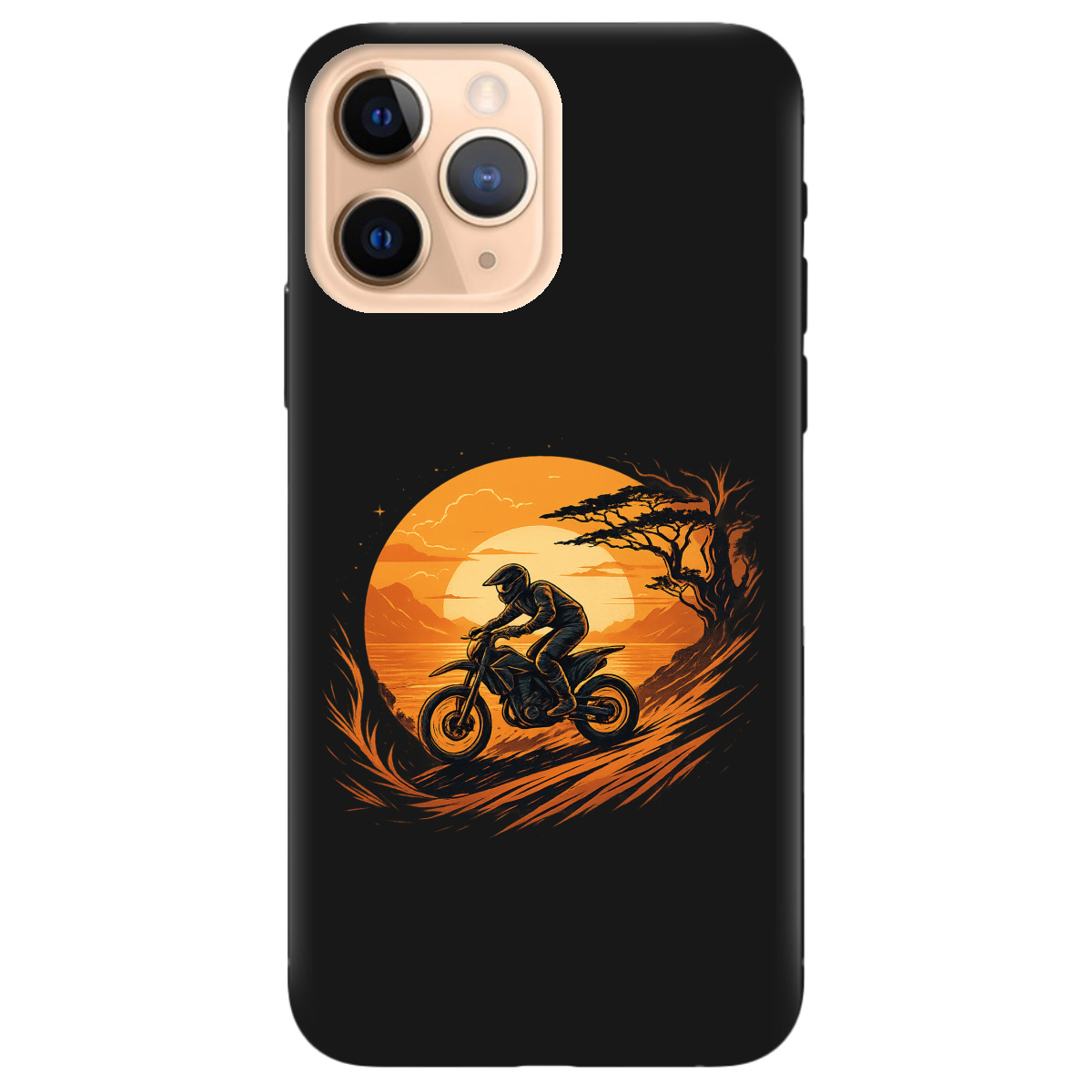 Чохол для Apple iPhone 11 Pro чорний матовий soft touch БайкШлях - фото 1 - Чохли для телефонів