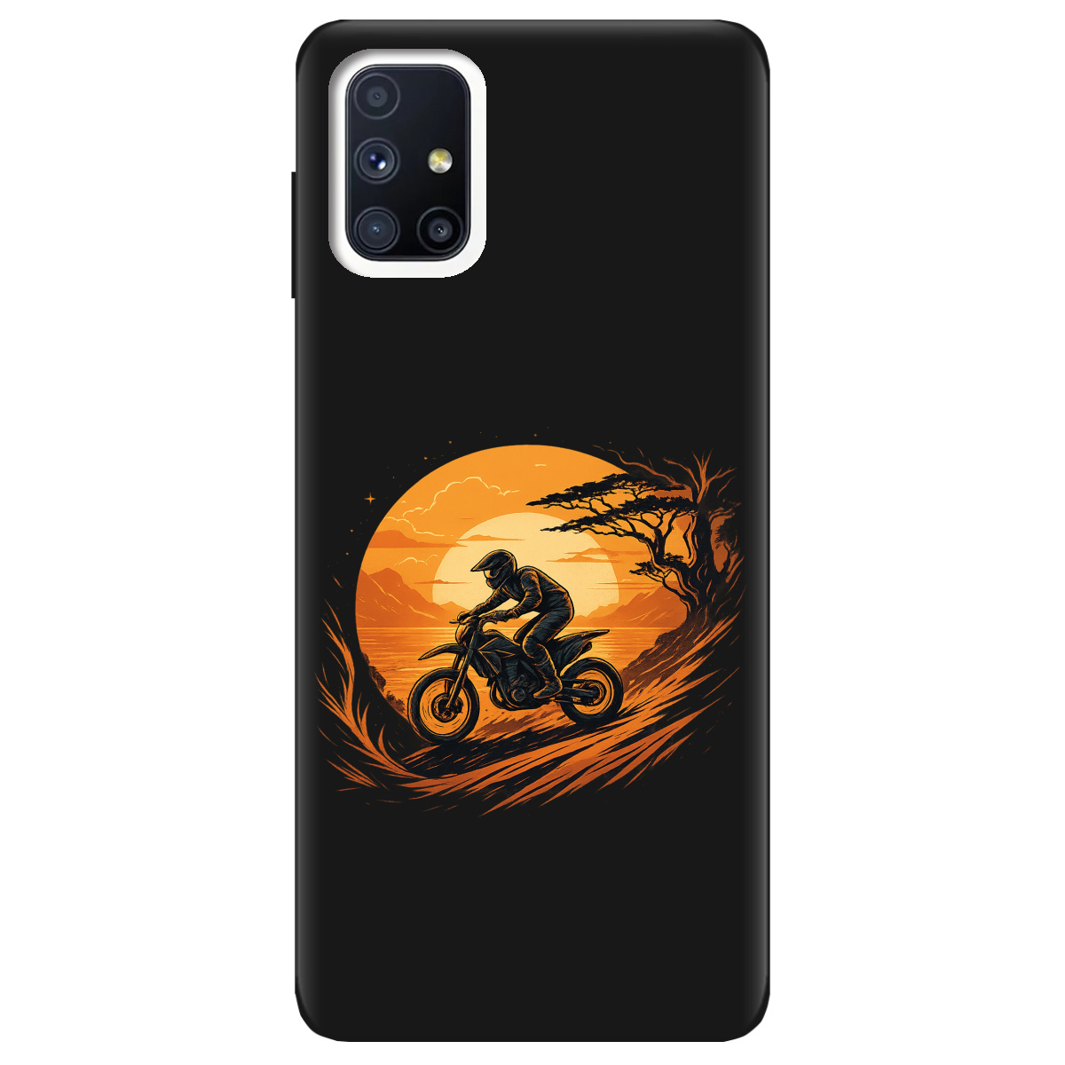 Чехол для Samsung Galaxy M51 черный матовый soft touch БайкПуть - фото 1 - Чехлы для телефонов