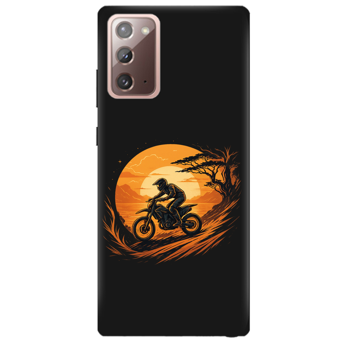 Чохол для Samsung Galaxy Note 20 чорний матовий soft touch БайкШлях - фото 1 - Чохли для телефонів