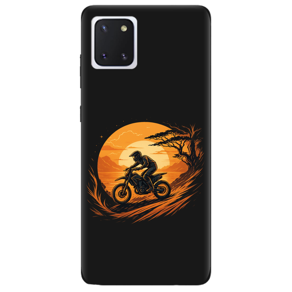 Чохол для Samsung Galaxy Note 10 Lite чорний матовий soft touch БайкШлях - фото 1 - Чохли для телефонів