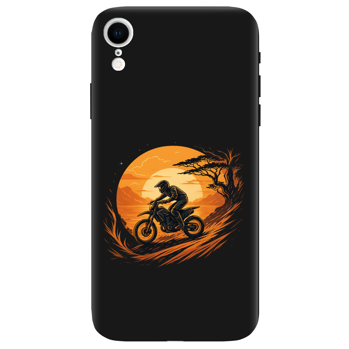 Чехол для Apple iPhone XR черный матовый soft touch БайкПуть - фото 1 - Чехлы для телефонов