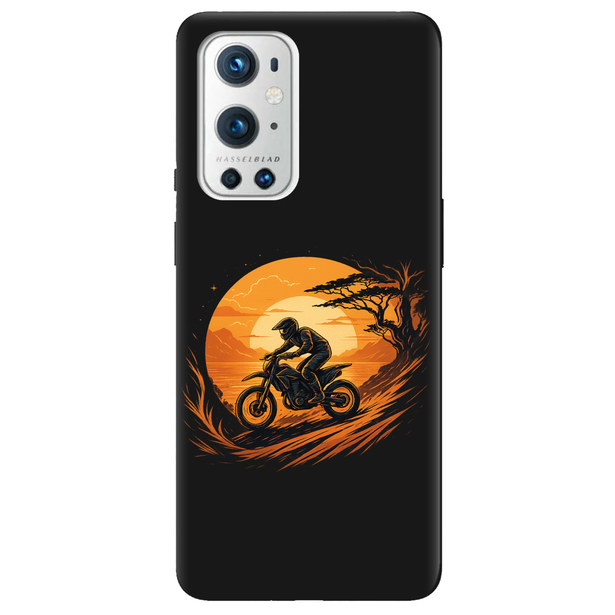 Чохол для OnePlus 9 Pro чорний матовий soft touch БайкШлях - фото 1 - Чохли для телефонів