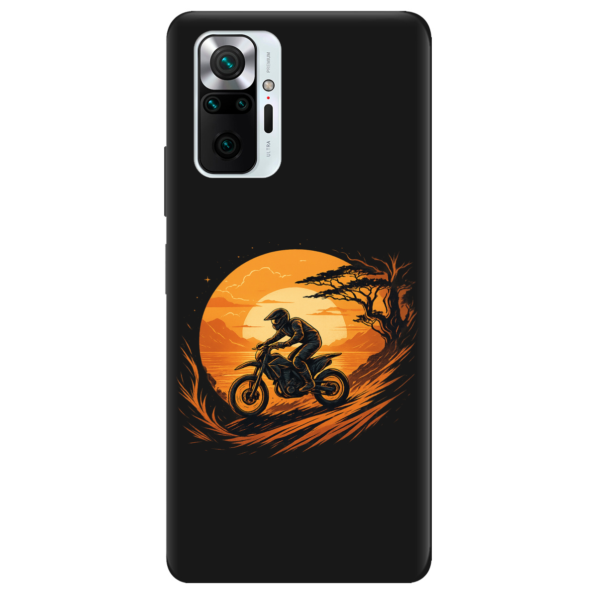 Чехол для Xiaomi Redmi Note 10 Pro черный матовый soft touch БайкПуть - фото 1 - Чехлы для телефонов