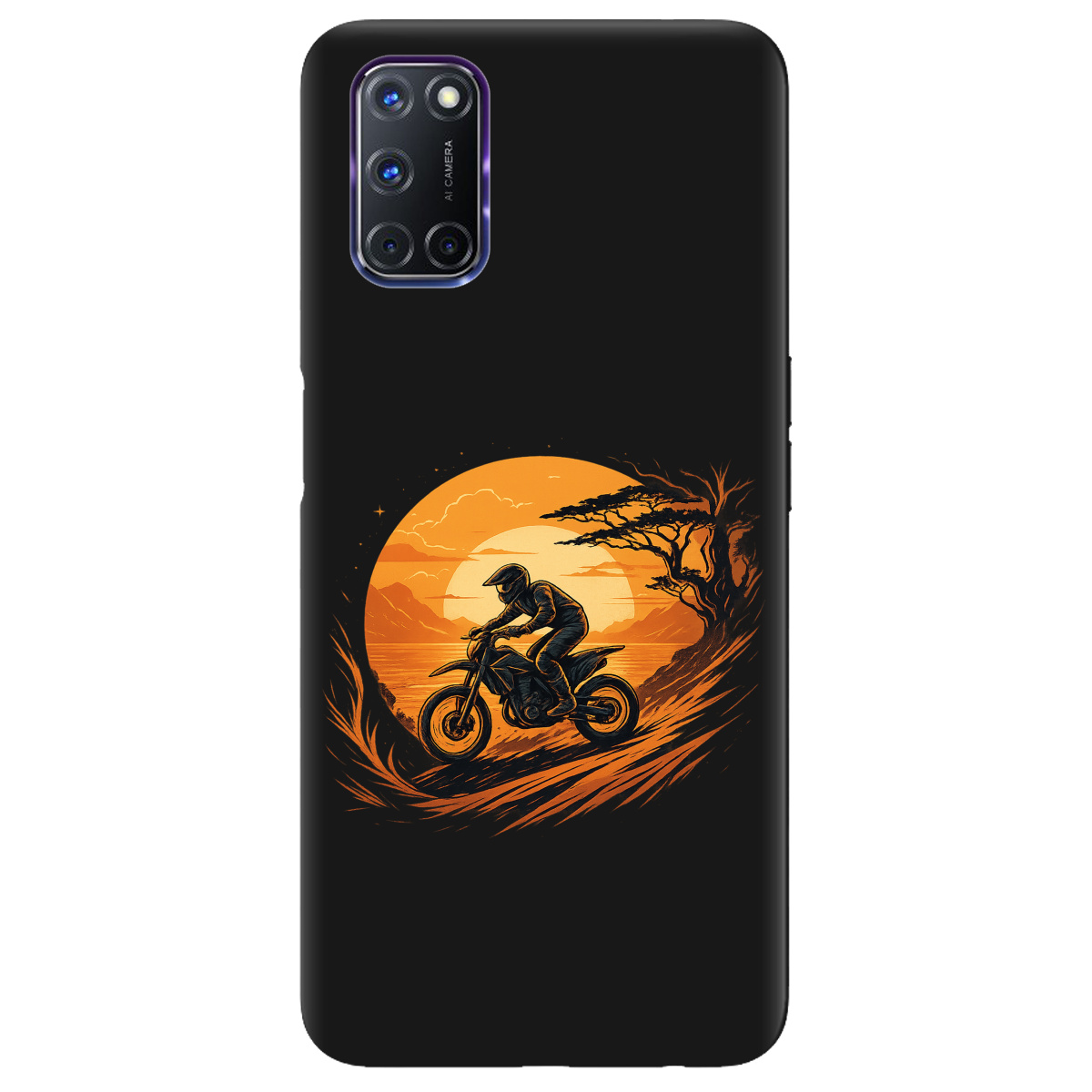 Чохол для Oppo A52/ A72/ A92 чорний матовий soft touch БайкШлях - фото 1 - Чохли для телефонів