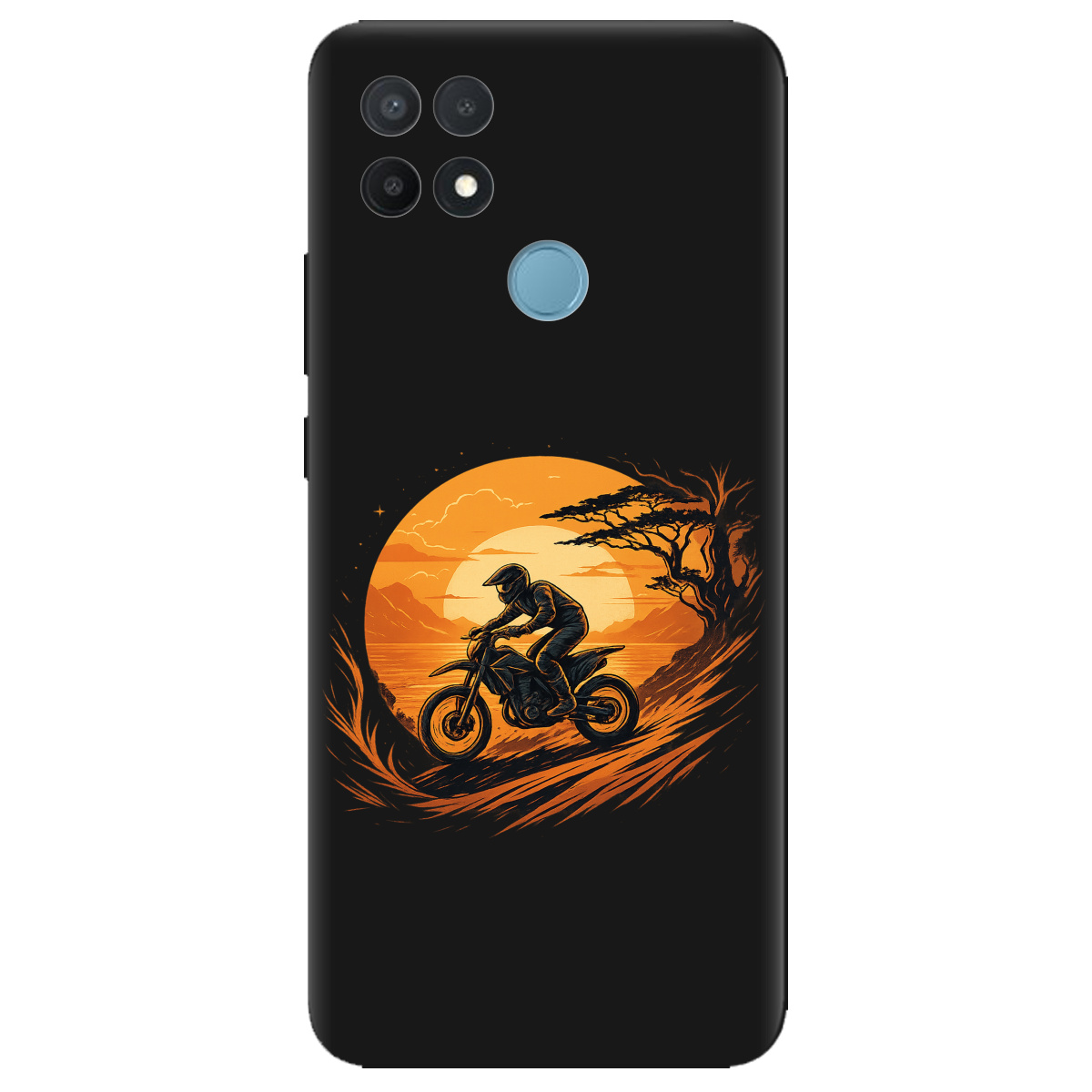 Чохол для Oppo A15s/ A15 чорний матовий soft touch БайкШлях - фото 1 - Чохли для телефонів