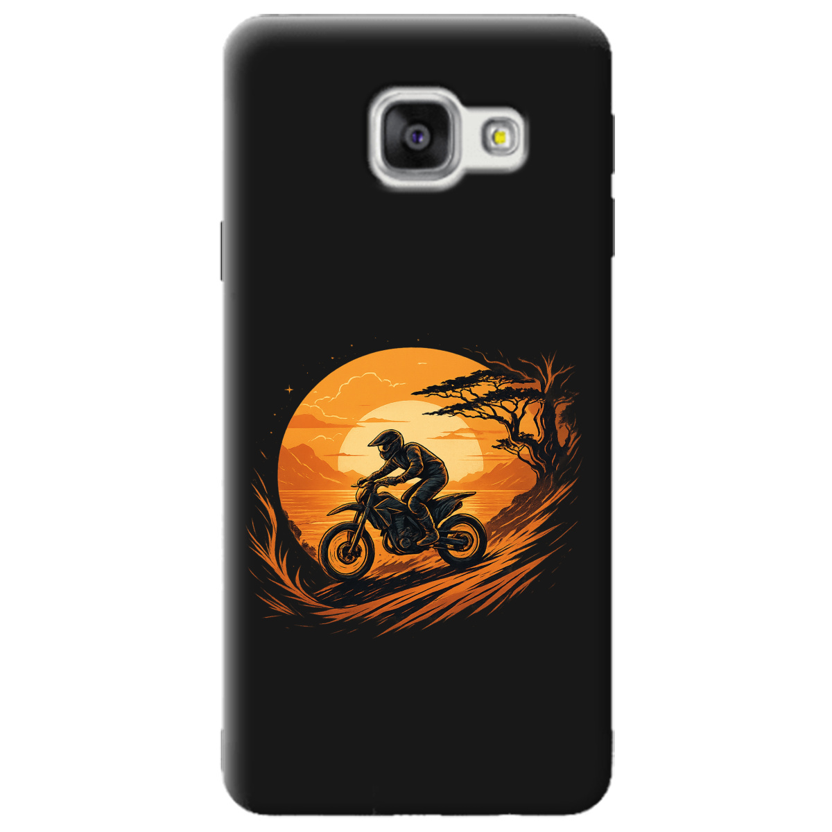 Чехол для Samsung Galaxy A3 2016 черный матовый soft touch БайкПуть - фото 1 - Чехлы для телефонов