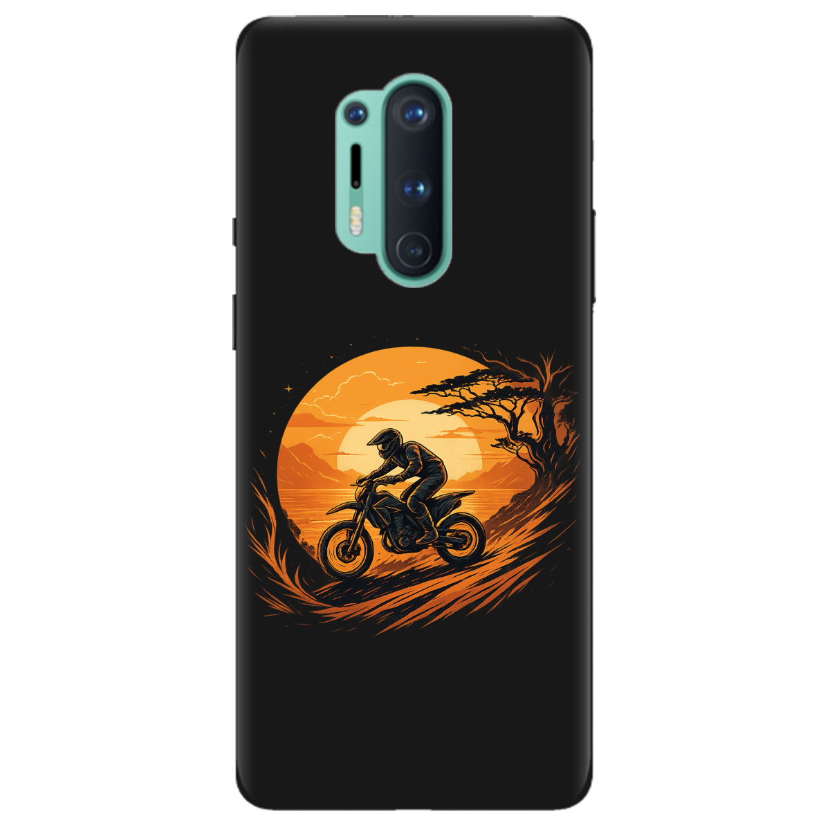 Чохол для OnePlus 8 Pro чорний матовий soft touch БайкШлях - фото 1 - Чохли для телефонів